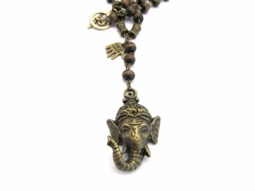 Rozenkrans ketting Ganesha