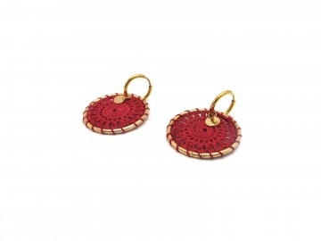 Gehaakte oorbellen bordeaux