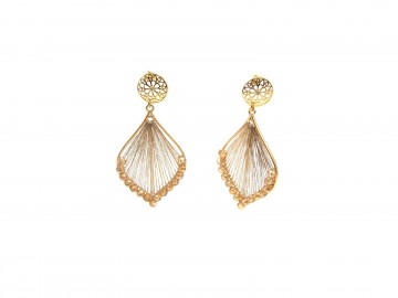 Gehaakte oorbellen champagne