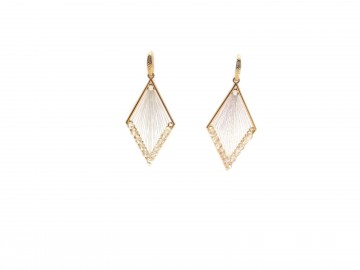 Gehaakte oorbellen driehoek kristal