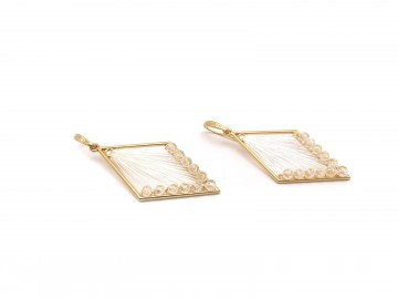 Gehaakte oorbellen driehoek kristal