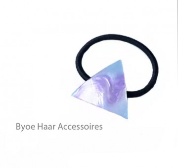 Haar elastiek marmer driehoek  paars