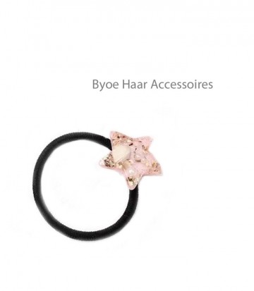 Haar elastiek marmer ster roze