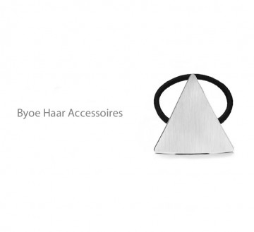 Haar elastiek srak design zilver driehoek