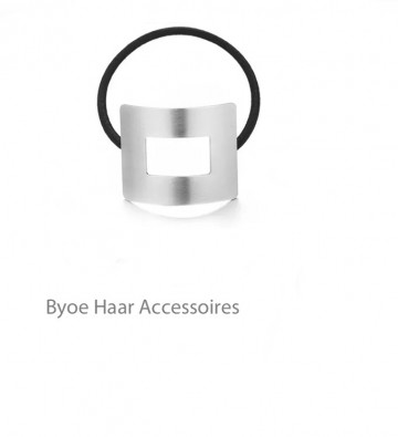 Haar elastiek srak design zilver vierkant