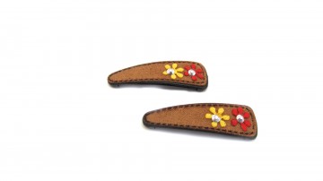 Haarclipje suede bruin