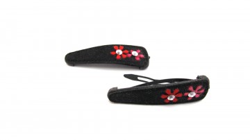 Haarclipje suede zwart