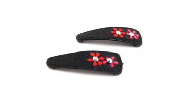 Haarclipje suede zwart