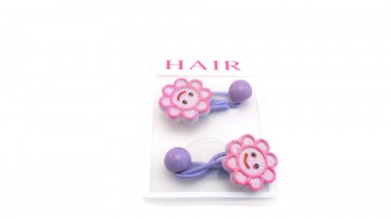 Haarelastiek happy flower paars