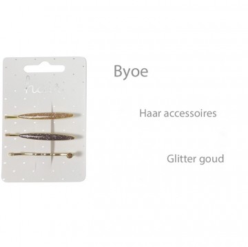 Haarschuifjes glitter goud