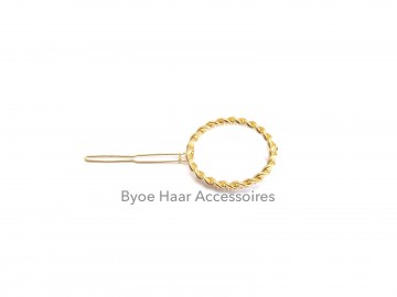 Haarspeld gevlochten cirkel goud