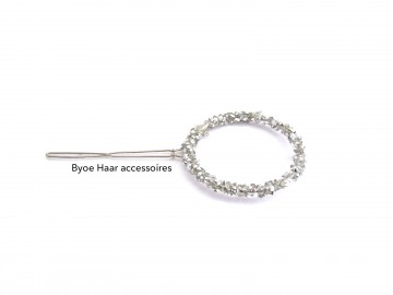 Haarspeld glitter zilver