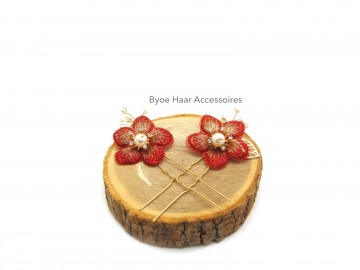 Haarspeld red flower