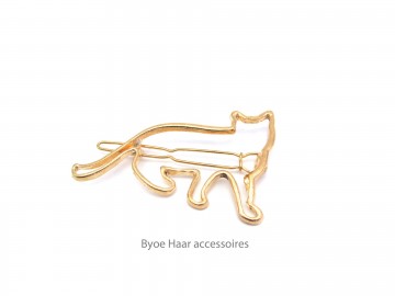 Haarspeldje poes goud