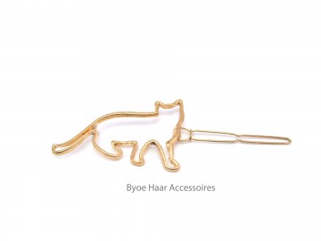 Haarspeldje poes goud