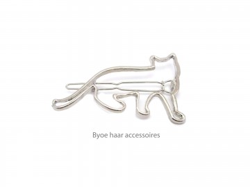 Haarspeldje poes zilver