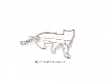 Haarspeldje poes zilver