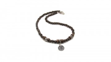 Heren ketting brown star amulet