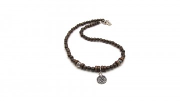 Heren ketting brown star amulet