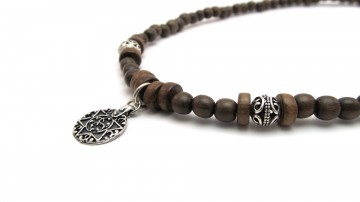 Heren ketting brown star amulet