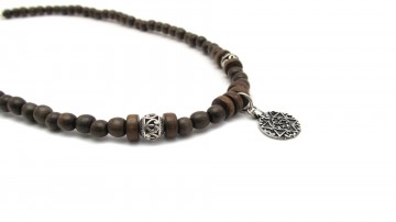Heren ketting brown star amulet