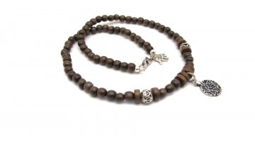 Heren ketting brown star amulet