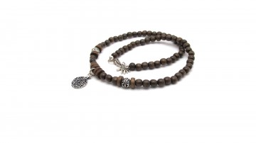 Heren ketting brown star amulet