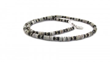 jongens ketting grijze schelp