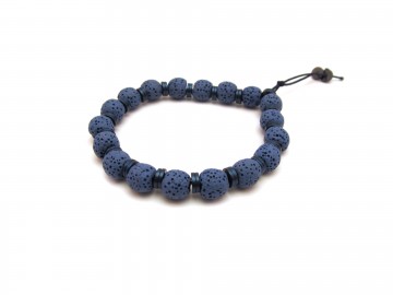 Herenarmband lava blauw