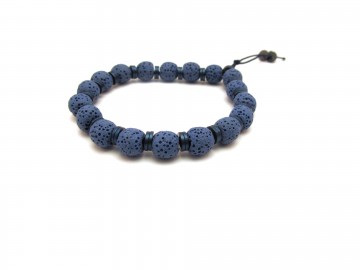 Herenarmband lava blauw