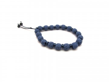 Herenarmband lava blauw