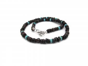 Herenketting turquoise brown