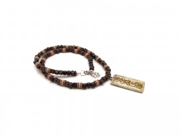 Herenketting woody medaillon