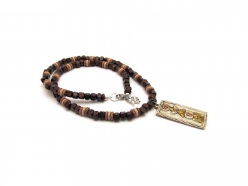 Herenketting woody medaillon
