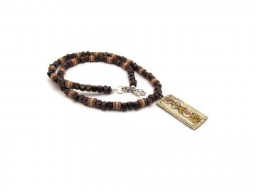 Herenketting woody medaillon