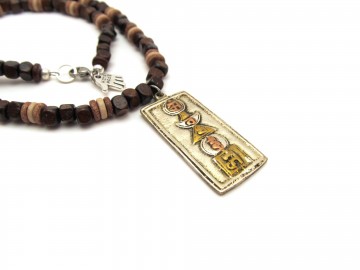 Herenketting woody medaillon