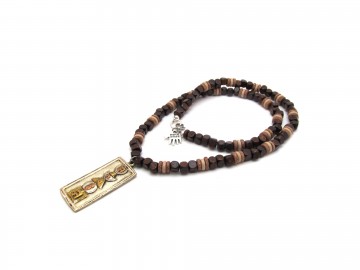 Herenketting woody medaillon