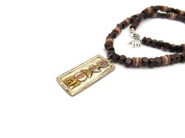 Herenketting woody medaillon