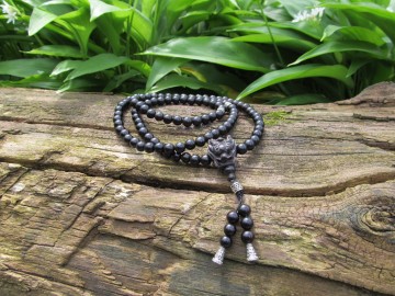 Mala ketting zwarte sandelwood dragon