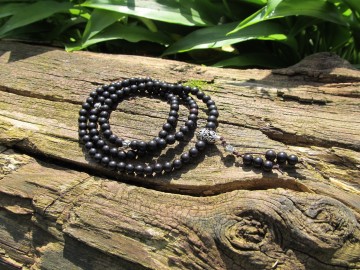 Mala black sandelwood zilver