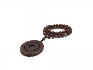 Ketting bruine jade yin yang