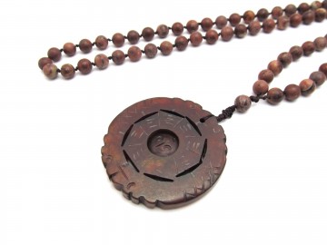Ketting bruine jade yin yang