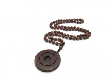 Ketting bruine jade yin yang
