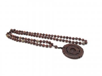 Ketting bruine jade yin yang