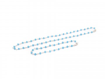 Ketting edelsteen blauwe chalcedoon zilver3 1