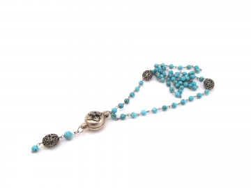 Edelsteen ketting Tibetetaans trommeltje