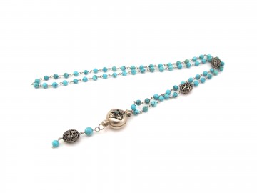 Edelsteen ketting Tibetetaans trommeltje