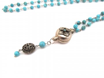 Edelsteen ketting Tibetetaans trommeltje