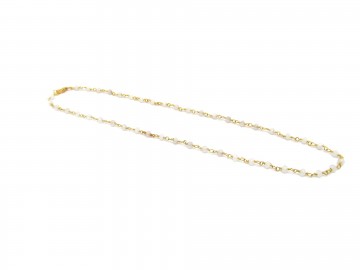 Ketting edelsteen witte chalcedoon10 0