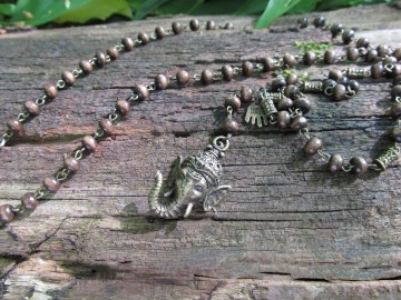 Ketting ganesha brons bosfoto